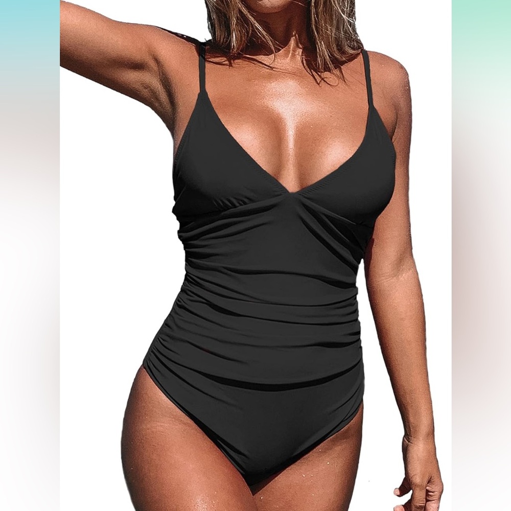 Cupshe Black One-Piece Tummy Control Swimsuit